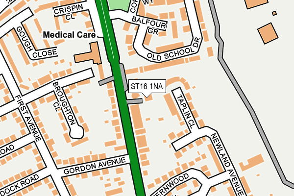 ST16 1NA map - OS OpenMap – Local (Ordnance Survey)