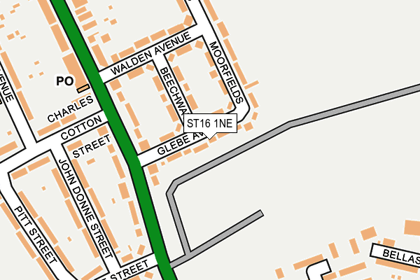 ST16 1NE map - OS OpenMap – Local (Ordnance Survey)