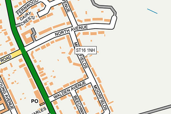 ST16 1NH map - OS OpenMap – Local (Ordnance Survey)