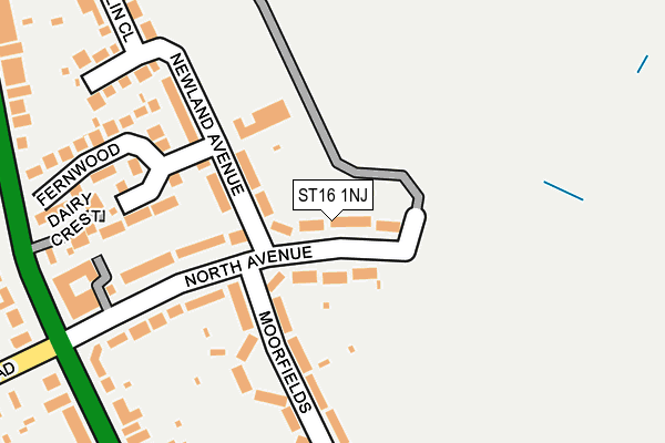 ST16 1NJ map - OS OpenMap – Local (Ordnance Survey)