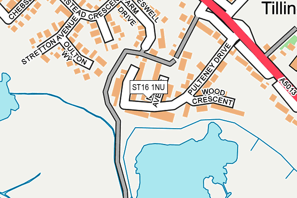 ST16 1NU map - OS OpenMap – Local (Ordnance Survey)