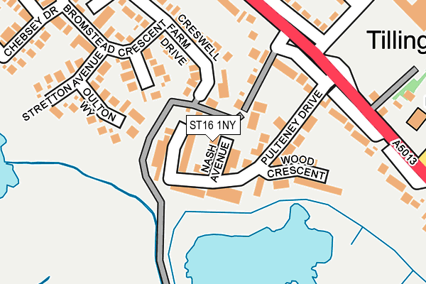 ST16 1NY map - OS OpenMap – Local (Ordnance Survey)