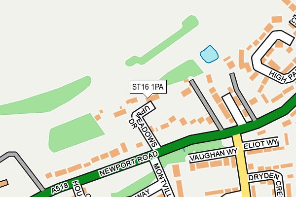 ST16 1PA map - OS OpenMap – Local (Ordnance Survey)
