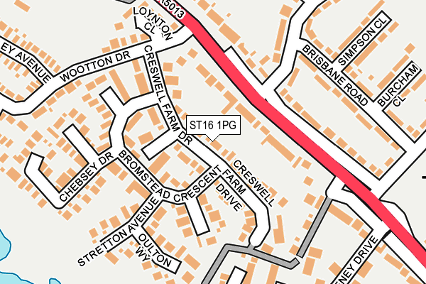 ST16 1PG map - OS OpenMap – Local (Ordnance Survey)