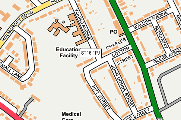 ST16 1PJ map - OS OpenMap – Local (Ordnance Survey)