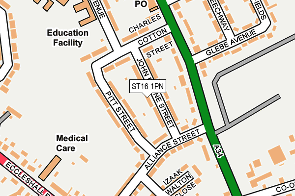 ST16 1PN map - OS OpenMap – Local (Ordnance Survey)