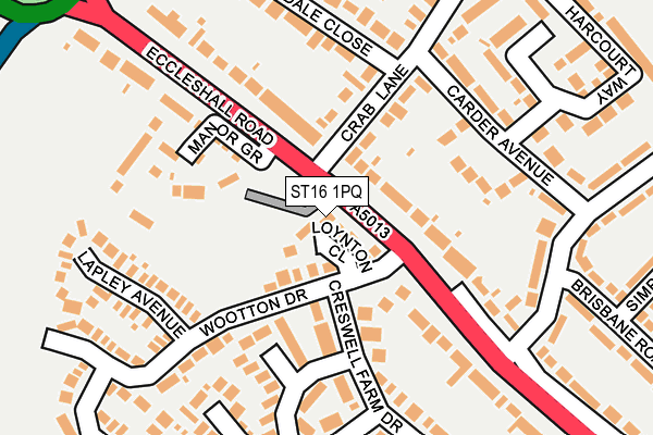 ST16 1PQ map - OS OpenMap – Local (Ordnance Survey)