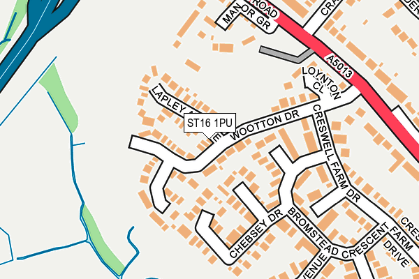 ST16 1PU map - OS OpenMap – Local (Ordnance Survey)