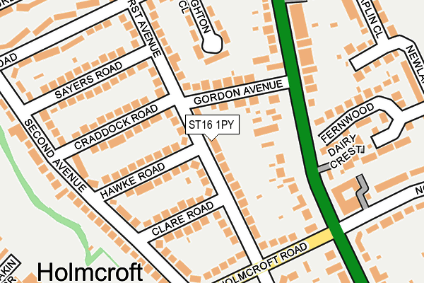 ST16 1PY map - OS OpenMap – Local (Ordnance Survey)