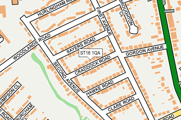 ST16 1QA map - OS OpenMap – Local (Ordnance Survey)