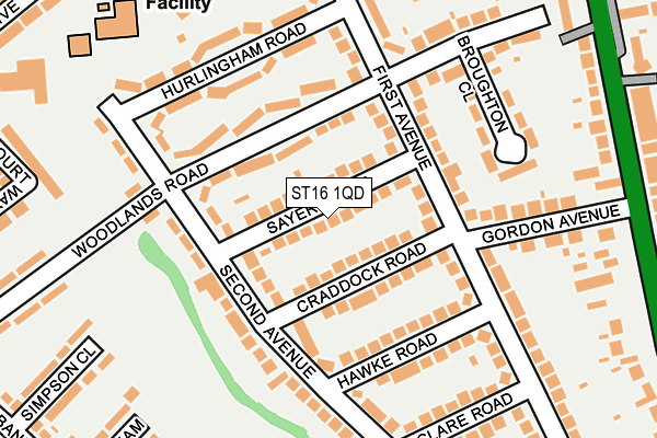 ST16 1QD map - OS OpenMap – Local (Ordnance Survey)