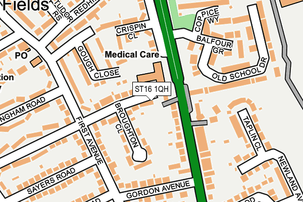 ST16 1QH map - OS OpenMap – Local (Ordnance Survey)