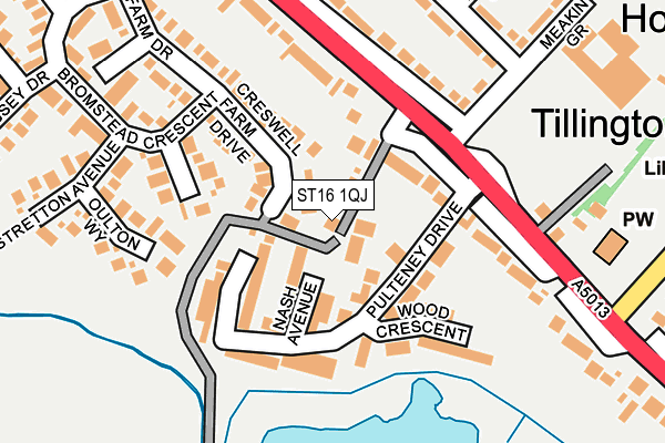 ST16 1QJ map - OS OpenMap – Local (Ordnance Survey)