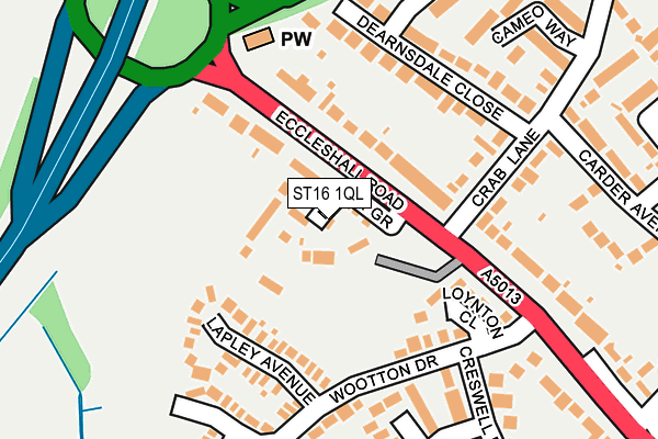 ST16 1QL map - OS OpenMap – Local (Ordnance Survey)