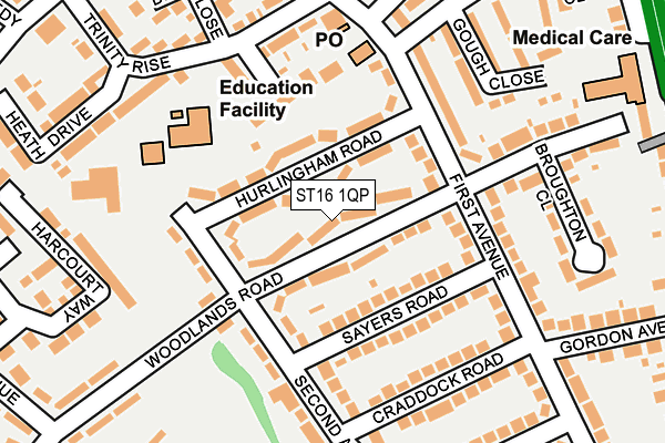 ST16 1QP map - OS OpenMap – Local (Ordnance Survey)