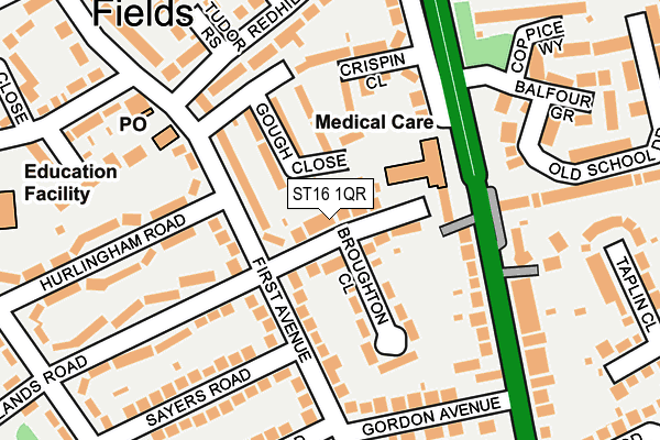 ST16 1QR map - OS OpenMap – Local (Ordnance Survey)