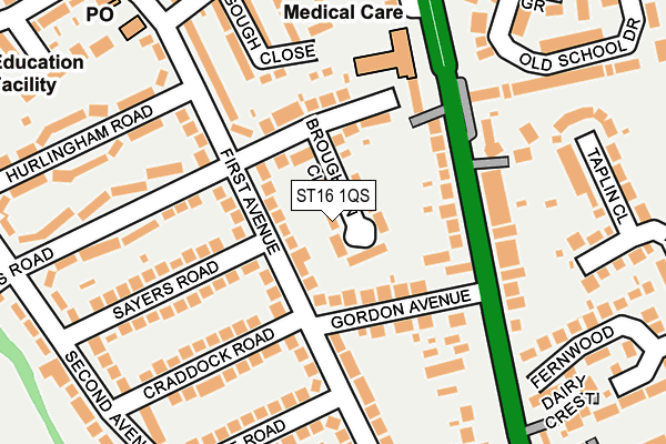 ST16 1QS map - OS OpenMap – Local (Ordnance Survey)