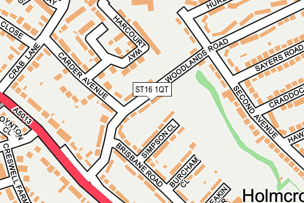 ST16 1QT map - OS OpenMap – Local (Ordnance Survey)