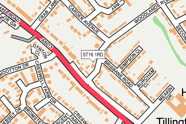 ST16 1RD map - OS OpenMap – Local (Ordnance Survey)