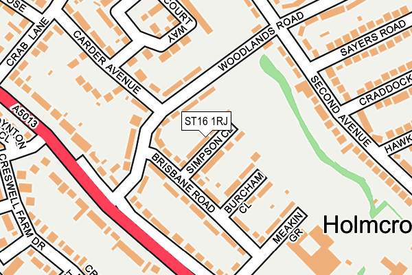 ST16 1RJ map - OS OpenMap – Local (Ordnance Survey)