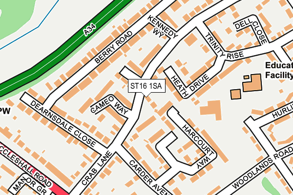 ST16 1SA map - OS OpenMap – Local (Ordnance Survey)