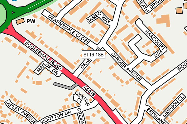 ST16 1SB map - OS OpenMap – Local (Ordnance Survey)