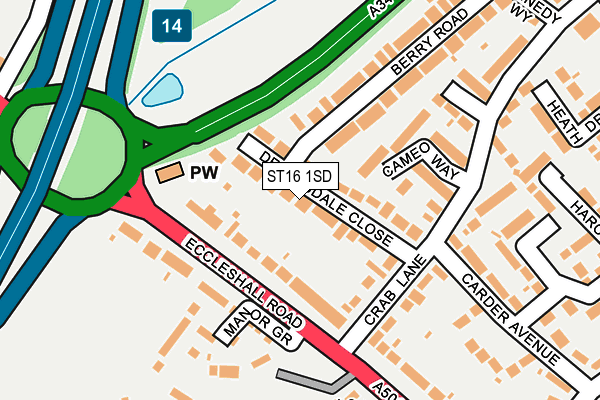 ST16 1SD map - OS OpenMap – Local (Ordnance Survey)