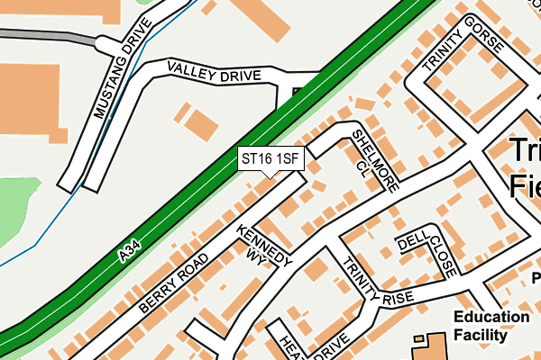 ST16 1SF map - OS OpenMap – Local (Ordnance Survey)