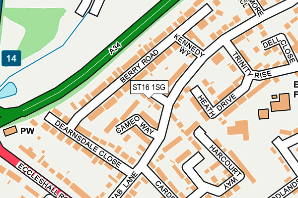 ST16 1SG map - OS OpenMap – Local (Ordnance Survey)