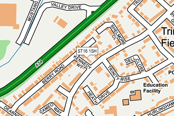 ST16 1SH map - OS OpenMap – Local (Ordnance Survey)
