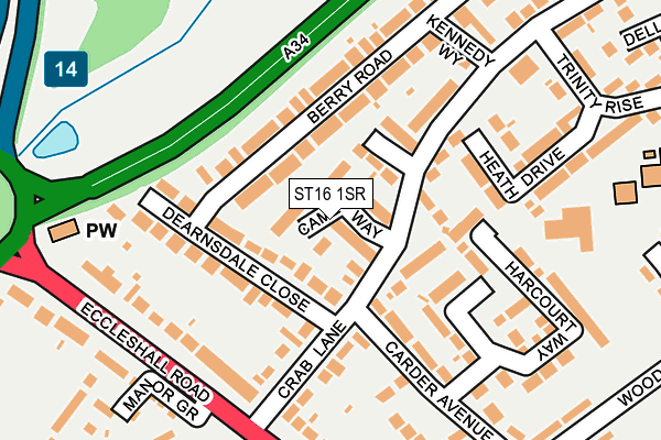 ST16 1SR map - OS OpenMap – Local (Ordnance Survey)