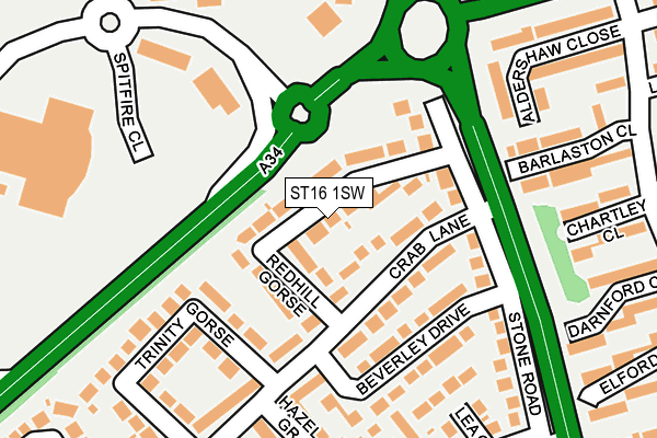 ST16 1SW map - OS OpenMap – Local (Ordnance Survey)