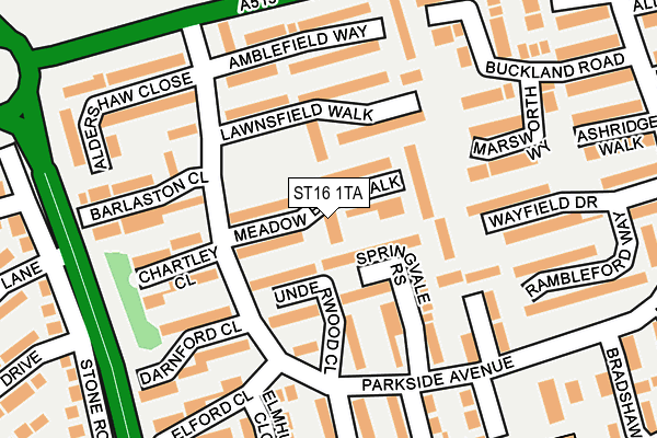 ST16 1TA map - OS OpenMap – Local (Ordnance Survey)