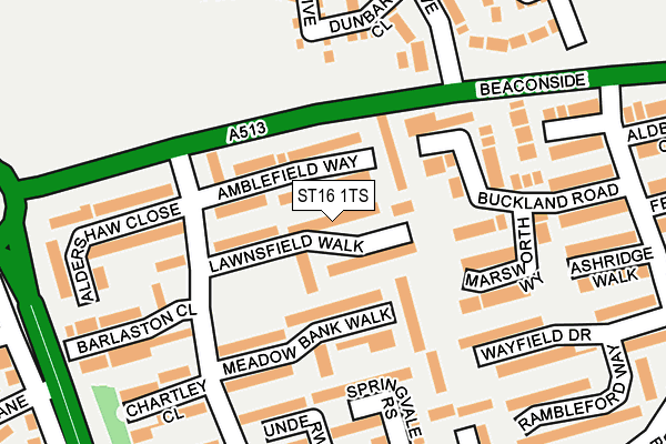 ST16 1TS map - OS OpenMap – Local (Ordnance Survey)