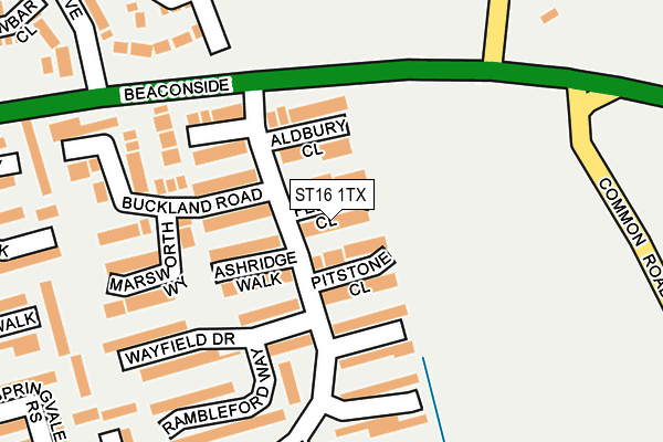 ST16 1TX map - OS OpenMap – Local (Ordnance Survey)