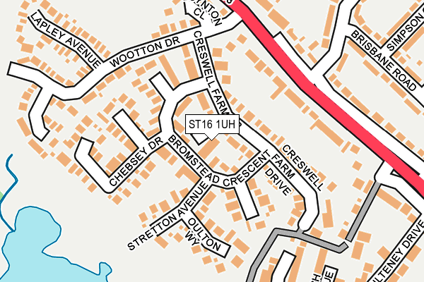 ST16 1UH map - OS OpenMap – Local (Ordnance Survey)
