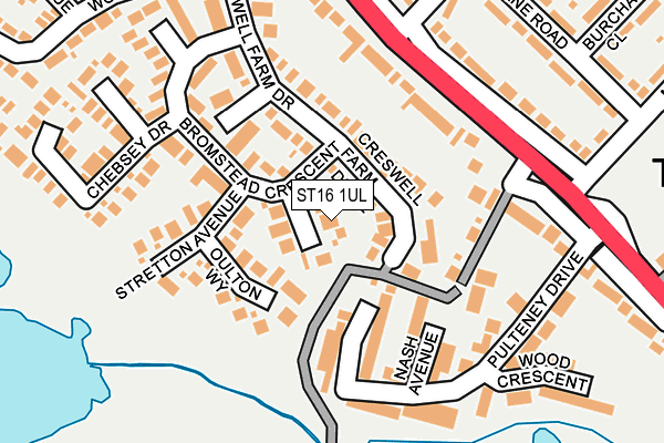 ST16 1UL map - OS OpenMap – Local (Ordnance Survey)