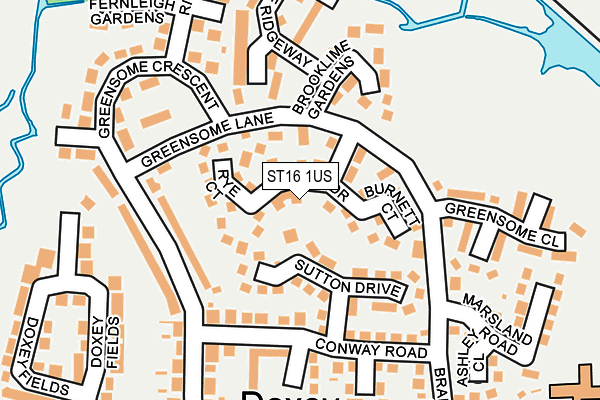 ST16 1US map - OS OpenMap – Local (Ordnance Survey)