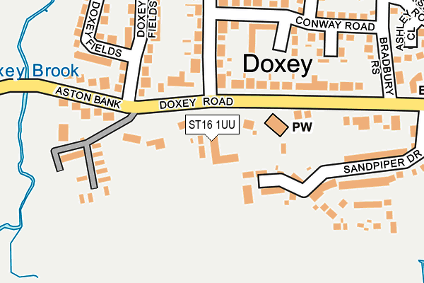 ST16 1UU map - OS OpenMap – Local (Ordnance Survey)