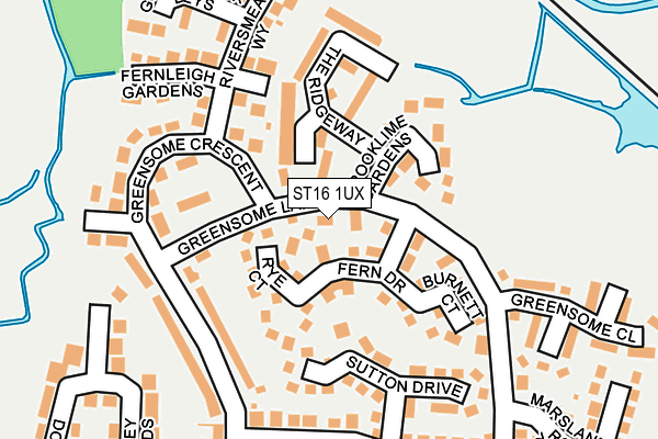 ST16 1UX map - OS OpenMap – Local (Ordnance Survey)