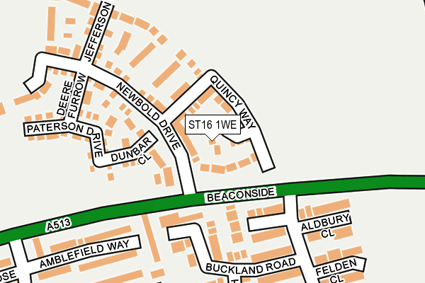 ST16 1WE map - OS OpenMap – Local (Ordnance Survey)