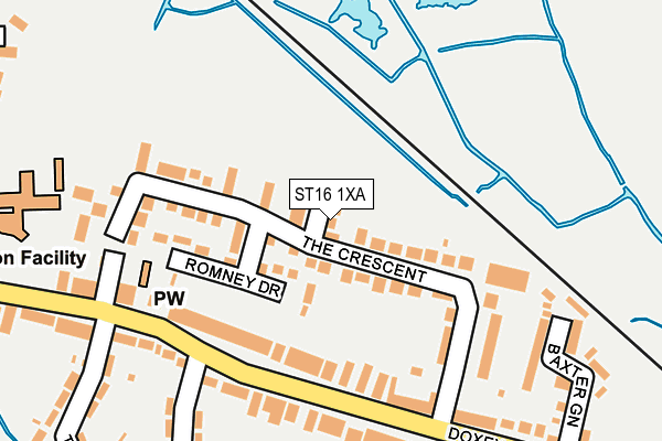 ST16 1XA map - OS OpenMap – Local (Ordnance Survey)