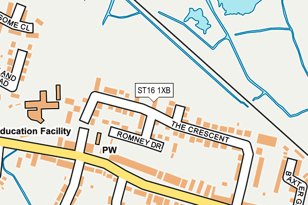 ST16 1XB map - OS OpenMap – Local (Ordnance Survey)