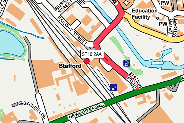 ST16 2AA map - OS OpenMap – Local (Ordnance Survey)