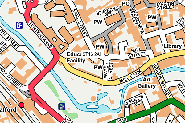 ST16 2AH map - OS OpenMap – Local (Ordnance Survey)