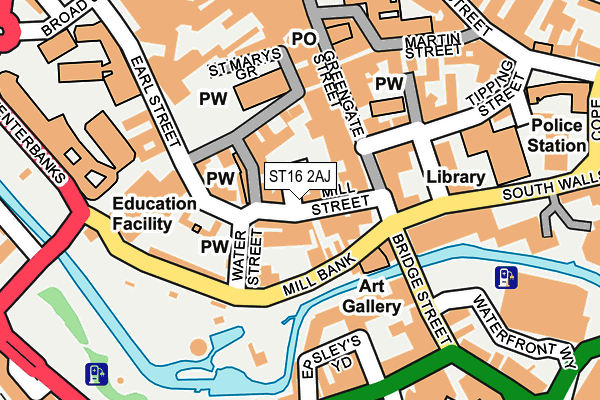 ST16 2AJ map - OS OpenMap – Local (Ordnance Survey)