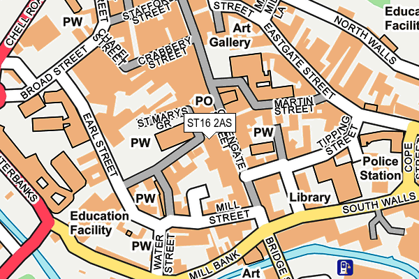 ST16 2AS map - OS OpenMap – Local (Ordnance Survey)