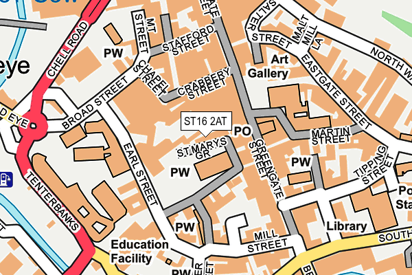 ST16 2AT map - OS OpenMap – Local (Ordnance Survey)