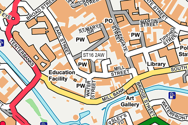 ST16 2AW map - OS OpenMap – Local (Ordnance Survey)
