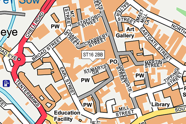 ST16 2BB map - OS OpenMap – Local (Ordnance Survey)